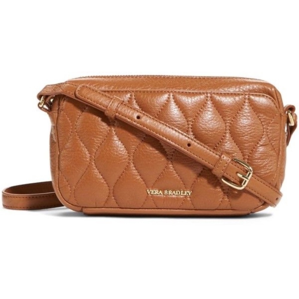 Vera Bradley Sydney Quilted Leather Tan Crossbody